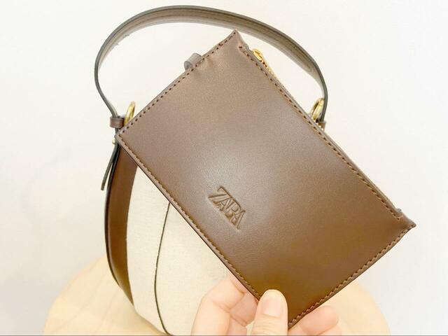 【ZARA ステッチ入りバケットバッグ】オールシーズン使えてとても頼れるバッグです♪