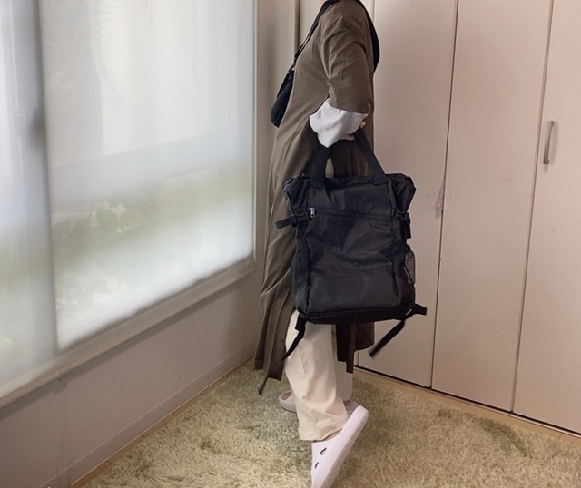【ワークマン 撥水2WAYポケッタブルライトトート】リュックとトートバッグをぜひ使い分けてみて
