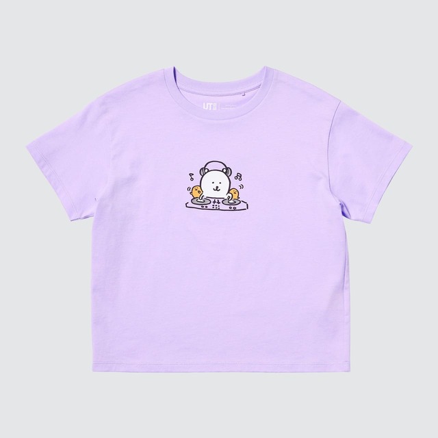 【ユニクロ「ちいかわ×ナガノのくま UT」】キッズ／くまがDJ をしているデザインのTシャツ（フロント）