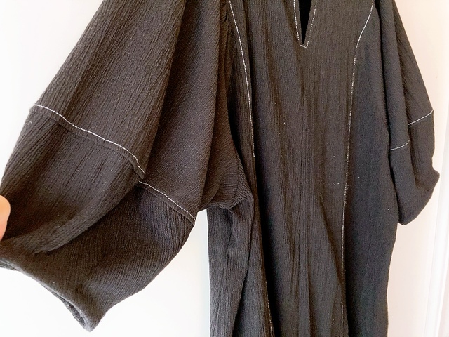 【ファッションセンターしまむら Blue Strive ワンピース】気になる二の腕もカバーしてくれる大きな袖が嬉しい！