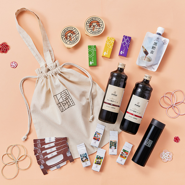 【UCC「コーヒー福袋2026」】<上島珈琲店>オリジナルロゴ入り真空ボトル&巾着トート付き:6,000円(税込)