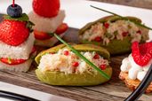 蟹とキュウリ 抹茶のヴィエノワサンド