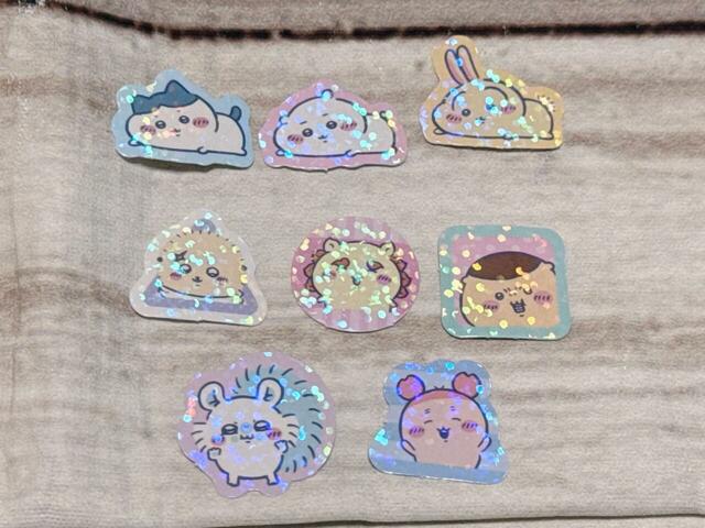 1枚目の台紙に入っていた8枚。レギュラーキャラ全員のソロカットです