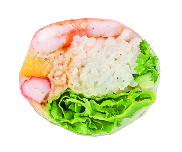 海老たっぷりサラダ生春巻風