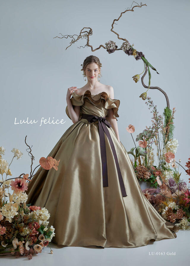 「Lulu felice(ルル・フェリーチェ)」新作ウェディングドレス LU-0163_Gold