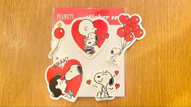 【Joyfull×PEANUTSコラボキャンペーン】ステッカーセット全体図（レッド）