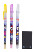 文具セット 900円｜(カラーペン)[3本、ゴールド、ピンク、シルバー、長さ約15cm]、(ふせん)縦約6×横約3.5cm｜東京ディズニーリゾート「ディズニー・ハロウィーン」2019 スペシャルグッズ｜販売店舗：東京ディズニーランド「グランドエンポーリアム」