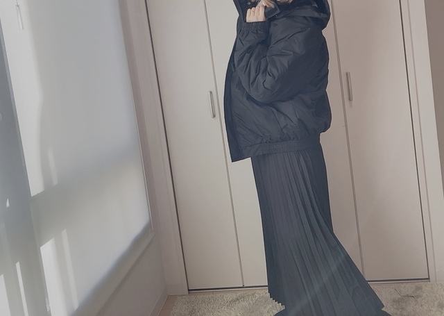 【ワークマン レディース撥水ライトプリーツスカート】スカート丈はMサイズ80cm、Lサイズ85cm