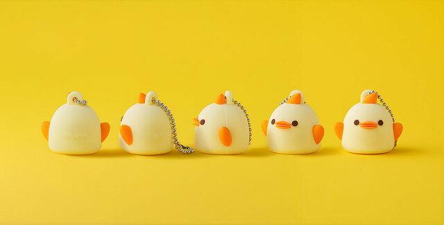 ころんとしたフォルムや細部のデザインにこだわった立体感♪【ころころぴよりん立体チャーム】