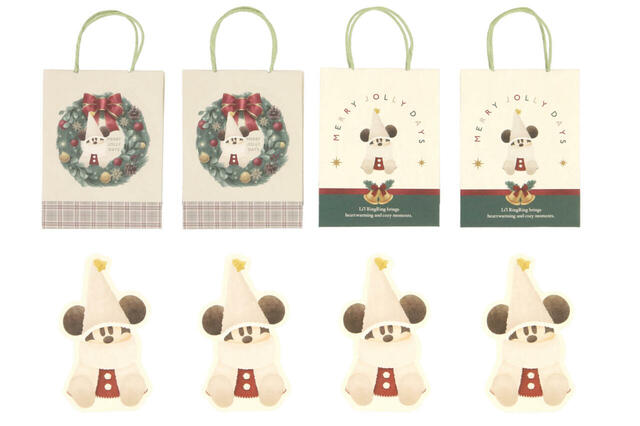 メッセージカード&ギフト袋 1,200円|東京ディズニーリゾート「ディズニー・クリスマス」クリスマスの妖精“リルリンリン”のグッズ|販売店舗:東京ディズニーランド「ディズニー&カンパニー」、東京ディズニーシー「ガッレリーア・ディズニー」|発売日:2024年11月8日(金)
