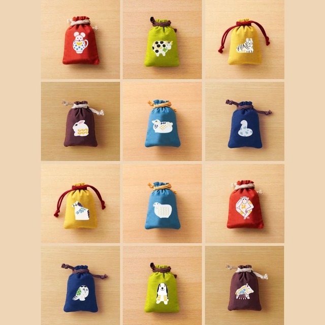 【リサ・ラーソンの干支全集（もっともっと）】本品堂のお守袋　十二袋