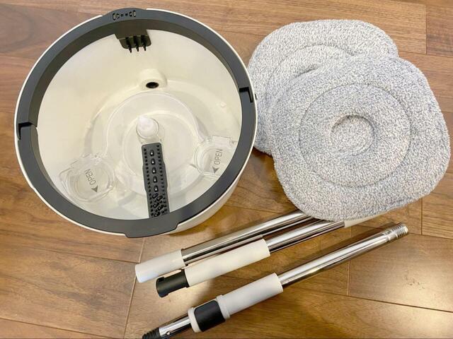 【アイリスオーヤマ キレイな水でWASHモップ】各パーツはこんな感じです