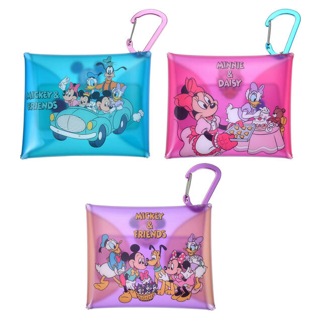 ミッキー＆フレンズ シークレットポーチ カラビナ付き クリア Mickey ＆ Friends 900円