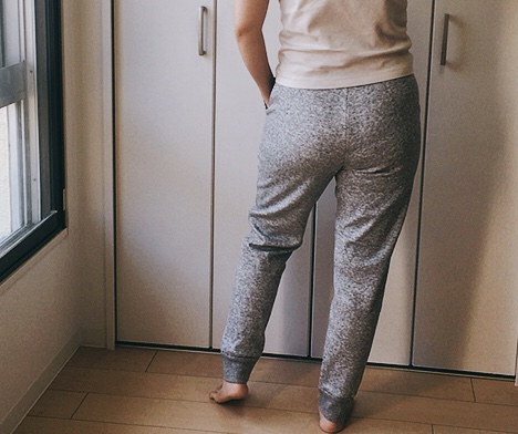 【UNIQLO（ユニクロ）】 ボアスウェットパンツ】今回の3ブランドで一番足が細く見えました