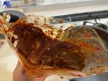 【手作り韓国焼肉】真空パックを開けると、特製ダレに浸かったハラミが登場