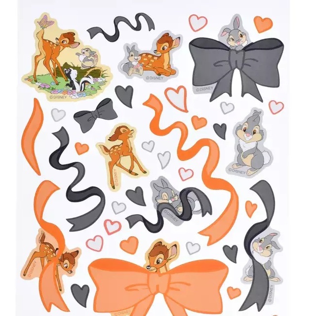 バンビ、とんすけ、フラワー シール・ステッカー リボン Sticker Collection 350円