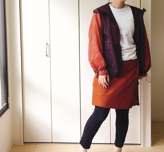 【ワークマン レディース綿トレッキングラップショーツ】パーカーと合わせて