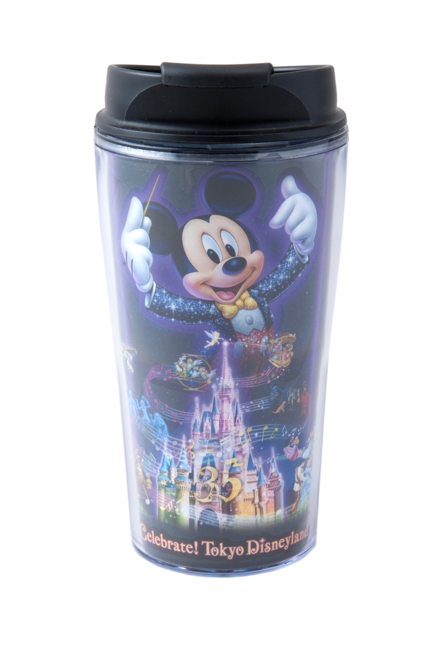 グラス ¥1,800 ※直径約7（飲み口）× 高さ約16.5㎝（お湯を入れると別の絵柄が出現）｜東京ディズニーランド「Celebrate! Tokyo Disneyland」スペシャルグッズ（2018年）