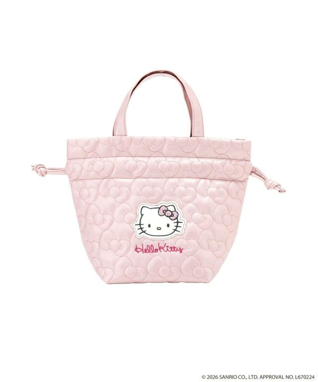 【3COINS×ハローキティコラボアイテム人気ランキング 9位】「HELLO KITTY 保冷巾着」ピンク 880円（税込）
