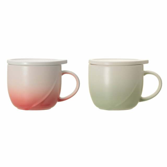 TEAVANA® マグ&リッドリーフ レッド/グリーン296ml 各4,400円(税込)