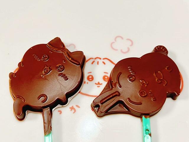 ハチワレ＆うさぎのダイカットチョコも完成！