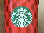 【スターバックスコーヒー　ホリデー2024ステンレスタンブラーレッド355ml】前面にはスターバックスのロゴマークが大きく入っています