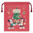 きんちゃく 1,100円｜東京ディズニーリゾート「ディズニー・クリスマス」スペシャルグッズ｜販売店舗：東京ディズニーランド「ディズニー＆カンパニー」、東京ディズニーシー「ガッレーリア・ディズニー」｜発売日：2026年11月10日(火)