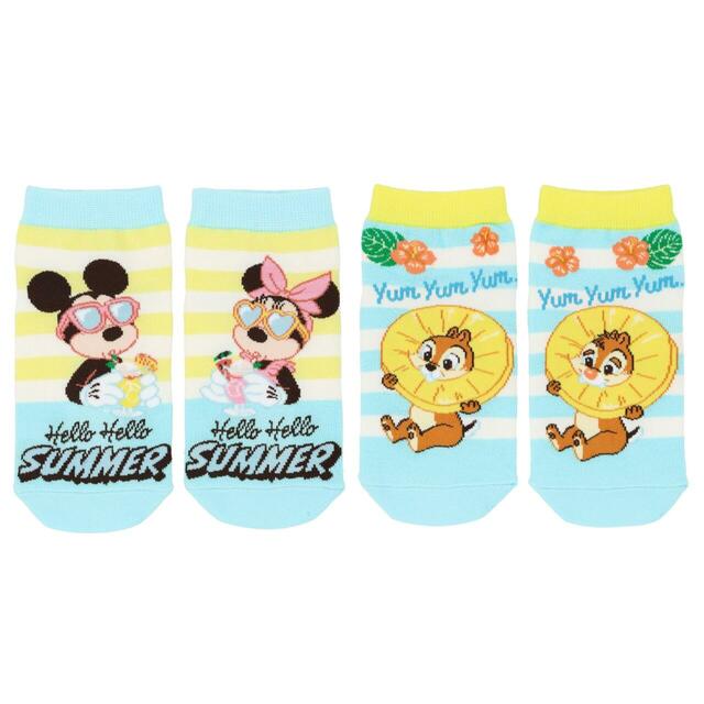 靴下セット 1,600円|夏の東京ディズニーリゾート「Hello Hello SUMMER!」グッズ|販売店舗:東京ディズニーランド「グランドエンポーリアム」、東京ディズニーシー「タワー・オブ・テラー・メモラビリア」|発売日:2026年6月11日(木)