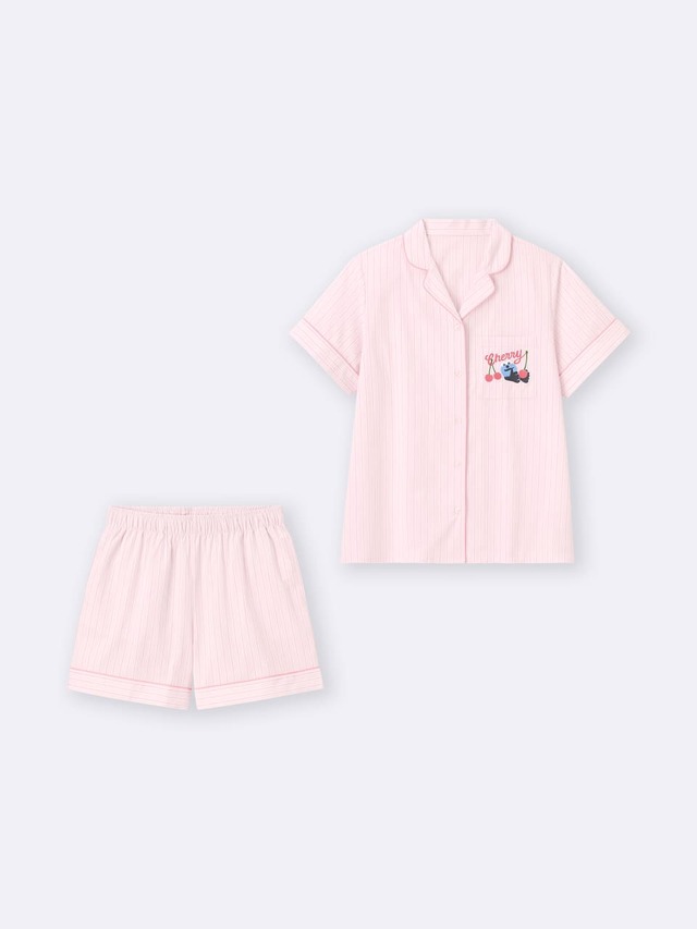 【GU×パペットスンスン】「コットンパジャマ(半袖&ショートパンツ) パペットスンスン」2,490円／フレーバーごとにスンスンの表情も違うところがポイント