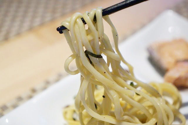 和風パスタ。もちもちとして食べ応えのある麺