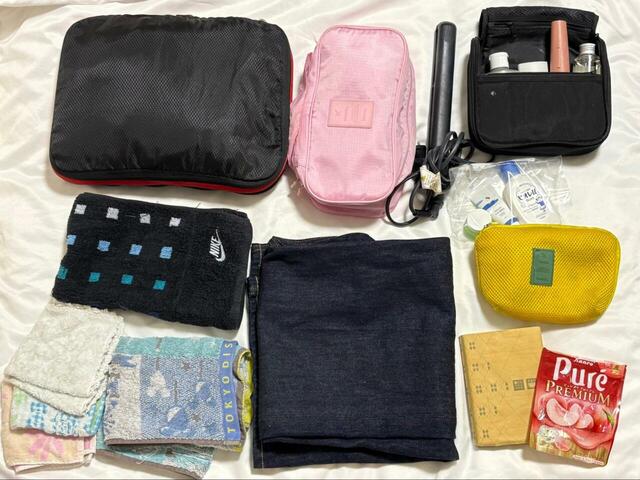 【niko and... 撥水メニーポケットデイパック】3泊4日の旅行で使用!着替えやヘアアイロン、ポーチ類など荷物をたくさん詰めても余裕でした◎