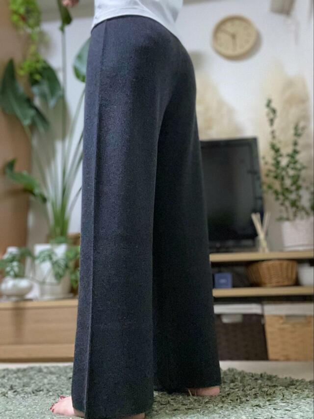 【ユニクロウォッシャブルニットリブパンツ】お尻部分のラインの拾い方