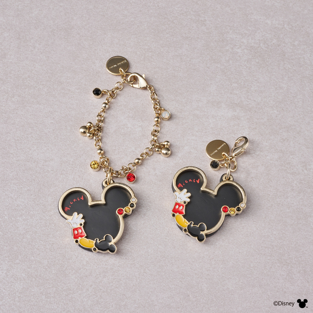 バッグチャーム ￥6,050、ファスナーチャーム ￥4,400｜Samantha Thavasa「ミッキーマウス&ミニーマウス」コレクション