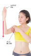 わきの下押しで腕を上げ下げ（左右10回ずつ）／2. 親指以外の4本を差し込んだまま、上げた手を上げ下げする。