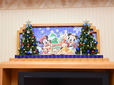 テレビ台にはクリスマスツリー