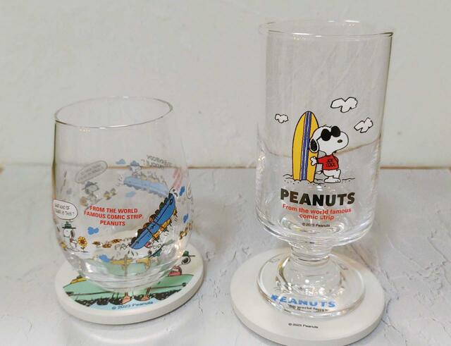 グラス２種類と吸水コースターの２種類