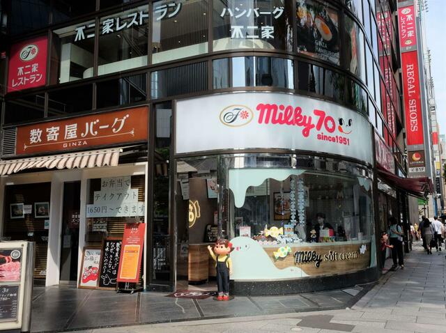 「milky70」の大きな文字が目印です