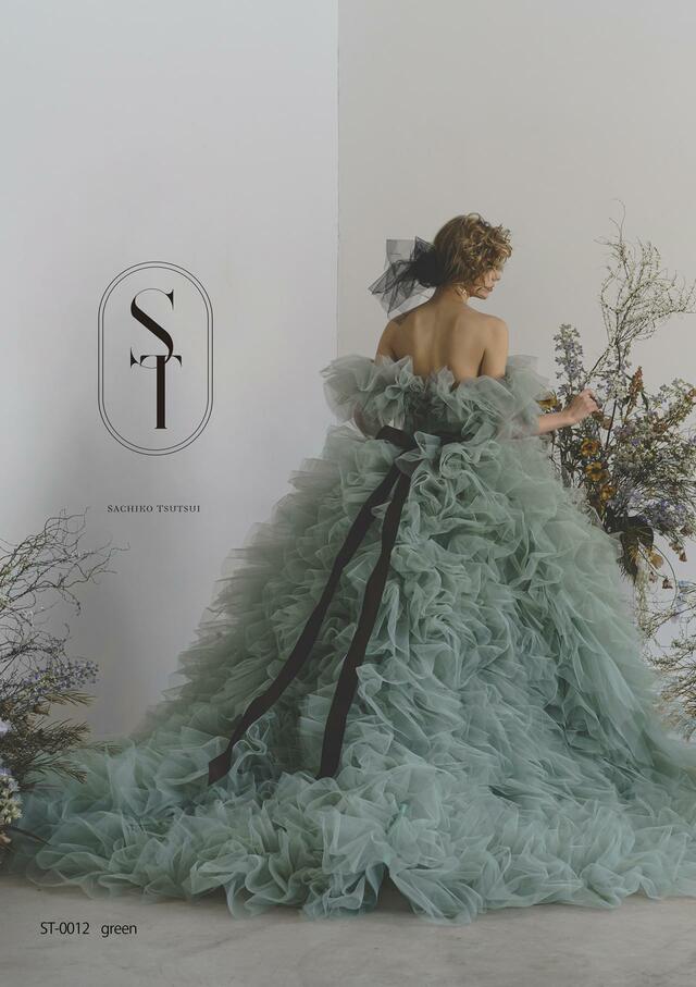 「ST」新作ウェディングドレス　ST-0012_Green