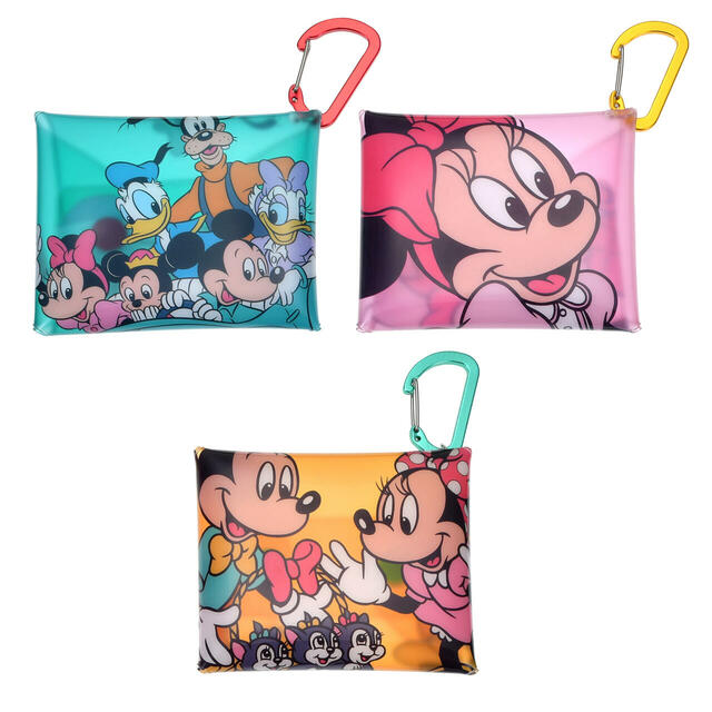 ミッキー&フレンズ シークレットポーチ カラビナ付き クリア Mickey & Friends 900円