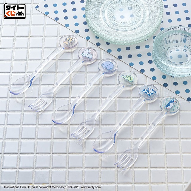 【「タイトーくじ ブルーナアニマル Dot Pattern Collection」】F賞 クリアカトラリー(全6種/約17cm)