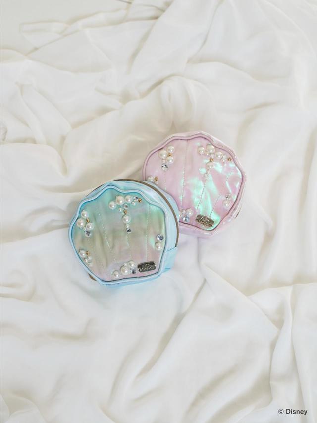 【The Little Mermaid】シェルポーチ カラー展開:MIX / PNK 価格4,400円(税込)