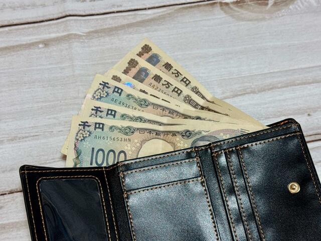 三つ折りタイプのミニ財布ですが、紙幣を折りたたまずに収納できるのが魅力