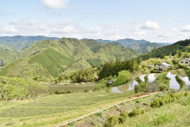 休憩所から見える里山の風景
