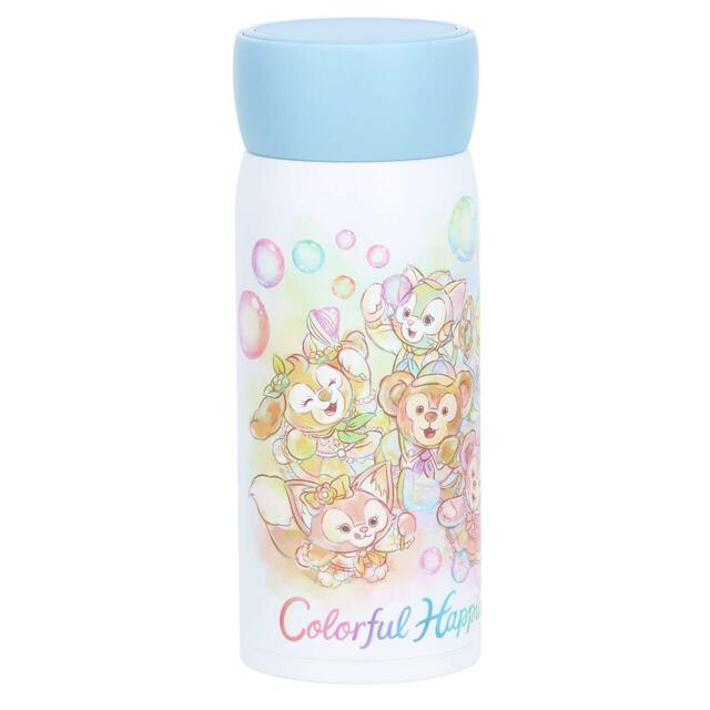 ステンレスボトル 3,500円｜東京ディズニーシー「ダッフィー＆フレンズ20周年：カラフルハピネス」スペシャルグッズ｜販売開始：2025年4月8日（火）