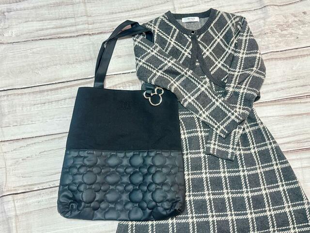 チェックのにットミニワンピースに合わせてみました♪