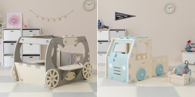 ニトリ「やわらか素材・ふわふわキッズシリーズ」ふわふわキッズ：馬車／ふわふわキッズ：トラック