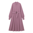 AラインハイネックニットワンピースPURPLE