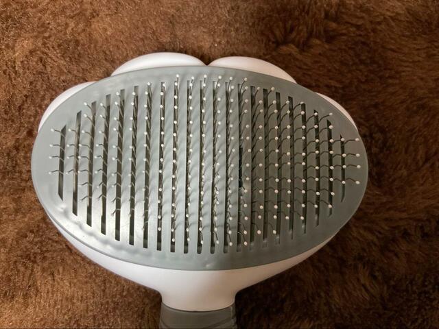 【SanMori ペット用ブラシ】大きめの白いビーズが付いていました