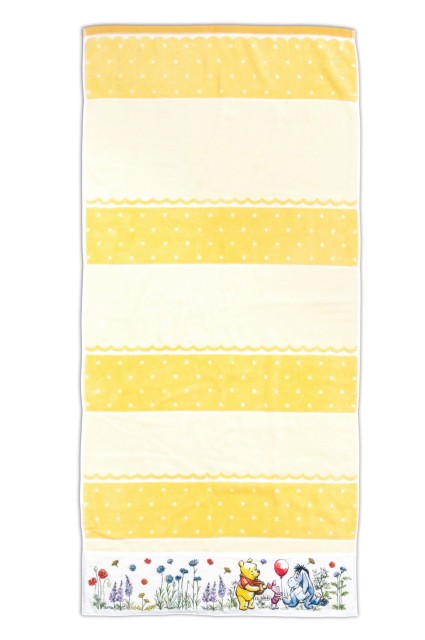 バスタオル 3,000円｜縦約128×横約60.5cm｜東京ディズニーリゾートAfternoonTeaプロデュース限定アイテム第3期「くまのプーさん」｜東京ディズニーランド「ホームストア」、東京ディズニーシー「ベッラ・ミンニ・コレクション」