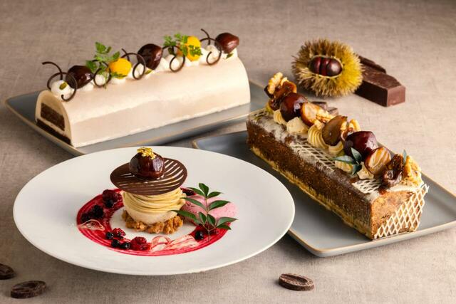 「マロンのスイーツ」<期間:2025年10月1日〜11月27日>【“栗・芋・かぼちゃ×濃厚ショコラ”の魅惑のスイーツの饗宴♪ナイトスイーツブッフェ「Sweets Parade」で秋の夜長を大満喫!】